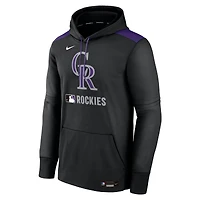 Men's Nike Black Colorado Rockies Authentic Collection Performance Pullover Hoodie