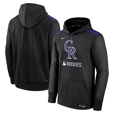 Men's Nike Black Colorado Rockies Authentic Collection Performance Pullover Hoodie