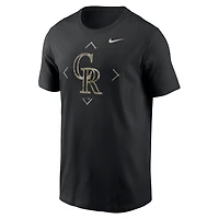 Men's Nike Black Colorado Rockies Camo Logo T-Shirt