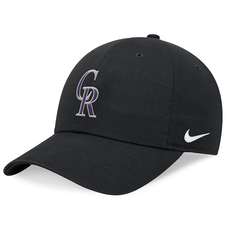 Men's Nike Black Colorado Rockies Club Adjustable Hat