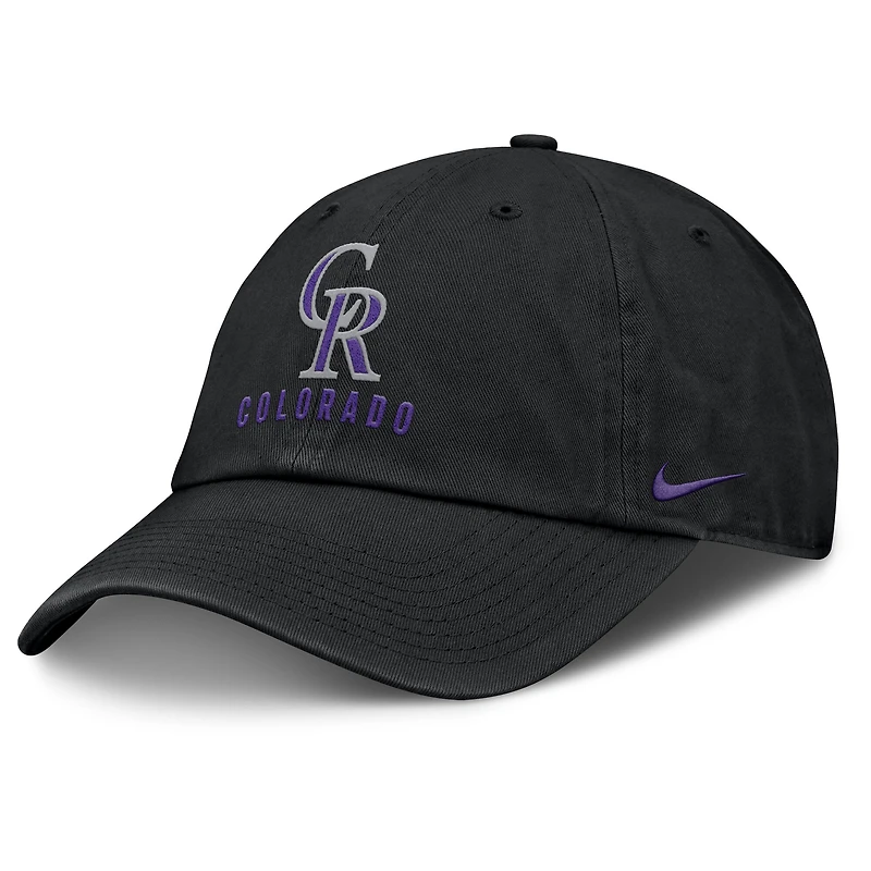 Casquette ajustable Nike noire Colorado Rockies Club pour homme