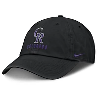 Casquette ajustable Nike noire Colorado Rockies Club pour homme