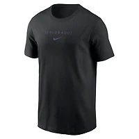 Men's Nike Black Colorado Rockies Large Logo Back Stack T-Shirt