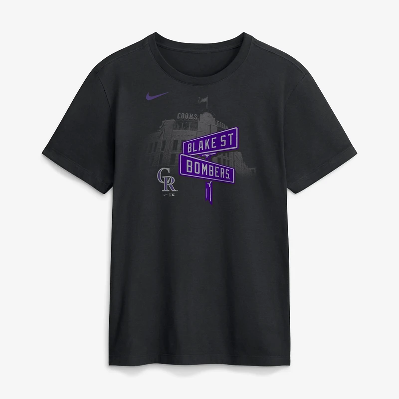 T-shirt Nike noir pour homme, Colorado Rockies Local