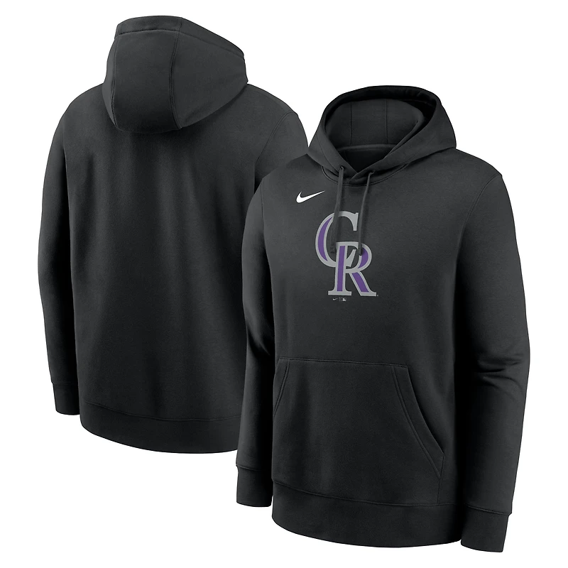 Men's Nike Black Colorado Rockies Logo Club Fleece Hoodie