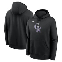Men's Nike Black Colorado Rockies Logo Club Fleece Hoodie