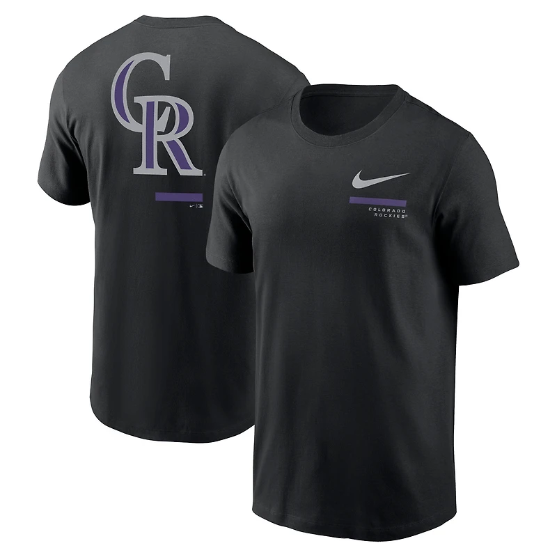 Men's Nike Black Colorado Rockies Over the Shoulder T-Shirt
