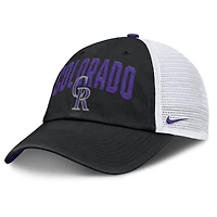 Casquette trucker ajustable Nike Colorado Rockies Primetime Club noire pour homme