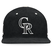 Casquette structurée à fermeture snapback Nike Colorado Rockies Pro en velours côtelé noir pour homme