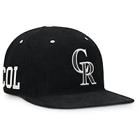 Casquette structurée à fermeture snapback Nike Colorado Rockies Pro en velours côtelé noir pour homme