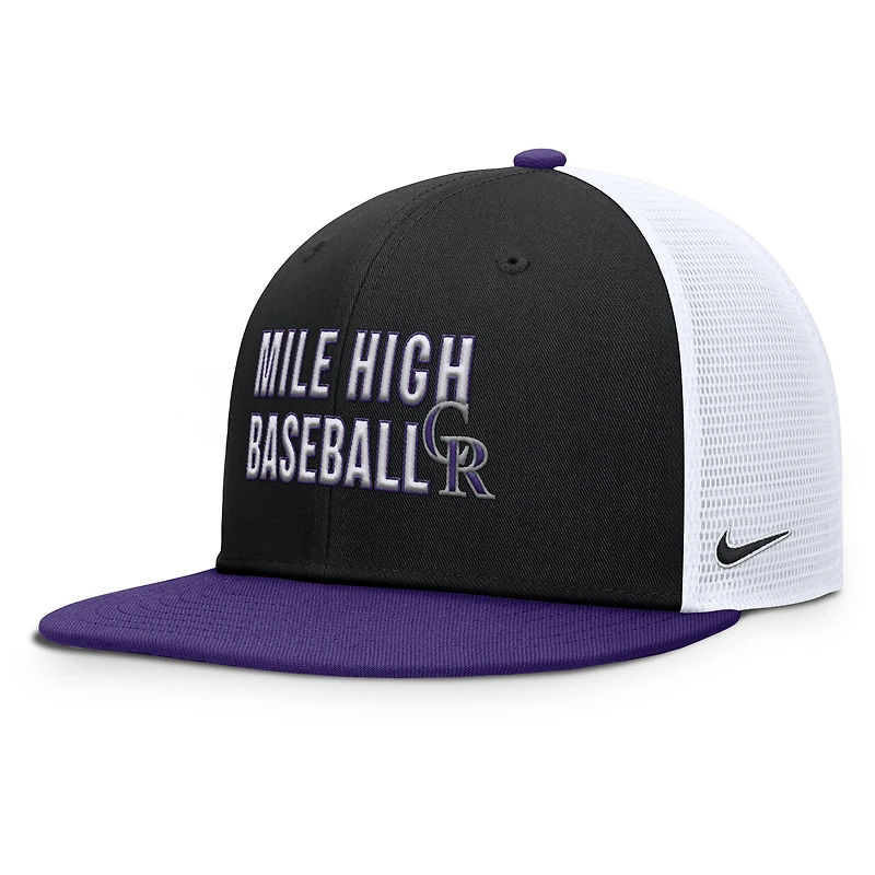Men's Nike  Black Colorado Rockies Pro Trucker Snapback Hat