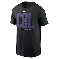 Men's Nike Black Colorado Rockies Scoreboard T-Shirt