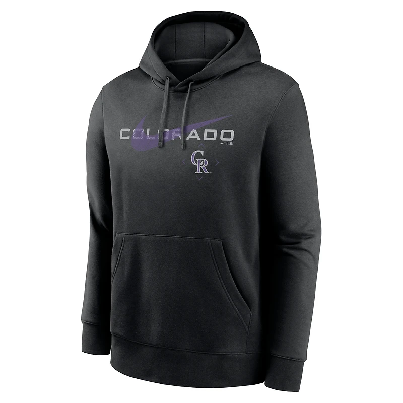 Men's Nike Black Colorado Rockies Swoosh NeighborHOOD Pullover Hoodie