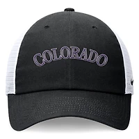 Men's Nike Black Colorado Rockies Wordmark Adjustable Trucker Hat
