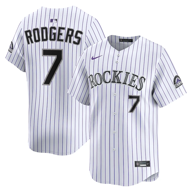 Maillot de joueur alternatif Nike Brendan Rodgers blanc Colorado Rockies pour homme