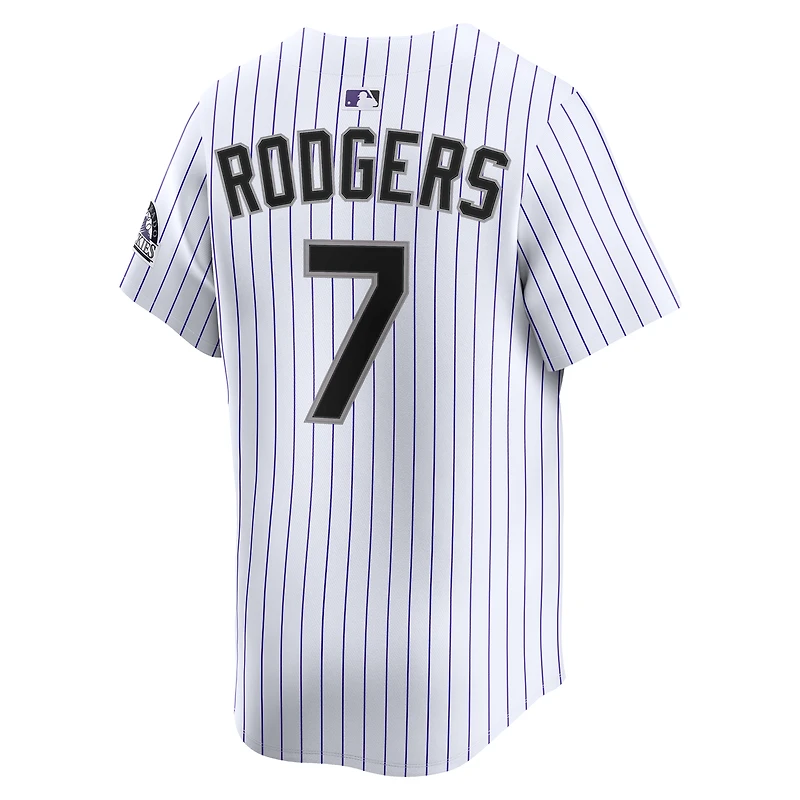 Maillot de joueur alternatif Nike Brendan Rodgers blanc Colorado Rockies pour homme