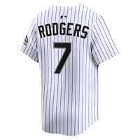 Maillot de joueur alternatif Nike Brendan Rodgers blanc Colorado Rockies pour homme