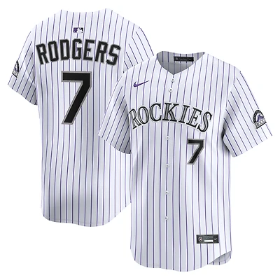 Maillot de joueur alternatif Nike Brendan Rodgers blanc Colorado Rockies pour homme