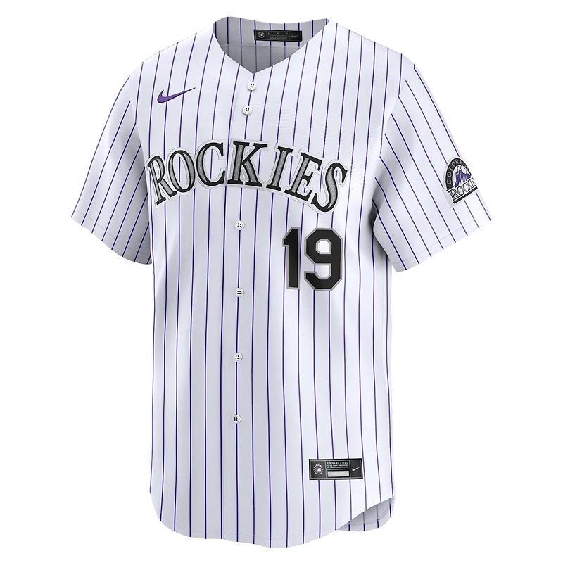 Maillot Nike Charlie Blackmon pour homme, blanc, Colorado Rockies, domicile limité, joueur