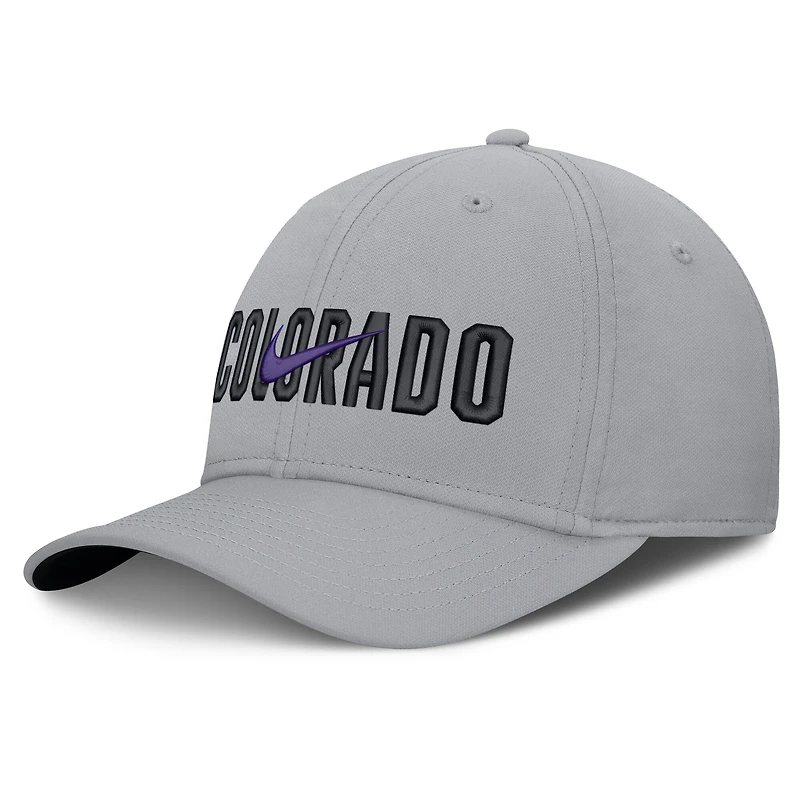 Men's Nike  Gray Colorado Rockies Primetime Rise Dri-FIT Flex Hat
