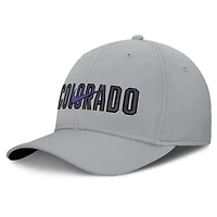 Men's Nike  Gray Colorado Rockies Primetime Rise Dri-FIT Flex Hat