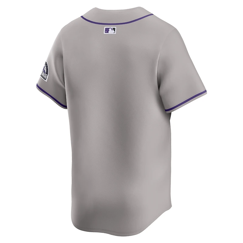 Maillot Nike Colorado Rockies Road Limited pour homme, gris
