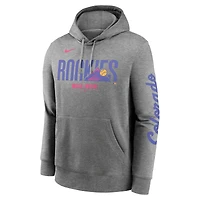 Men's Nike  Heather Charcoal Colorado Rockies 2025 City Connect French Terry Club Fleece Pullover Hoodie