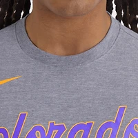 Men's Nike Heather Charcoal Colorado Rockies City Connect Script Tri-Blend T-Shirt