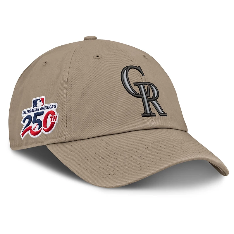Men's Nike Khaki Colorado Rockies Celebrating America's 250th Club Adjustable Hat