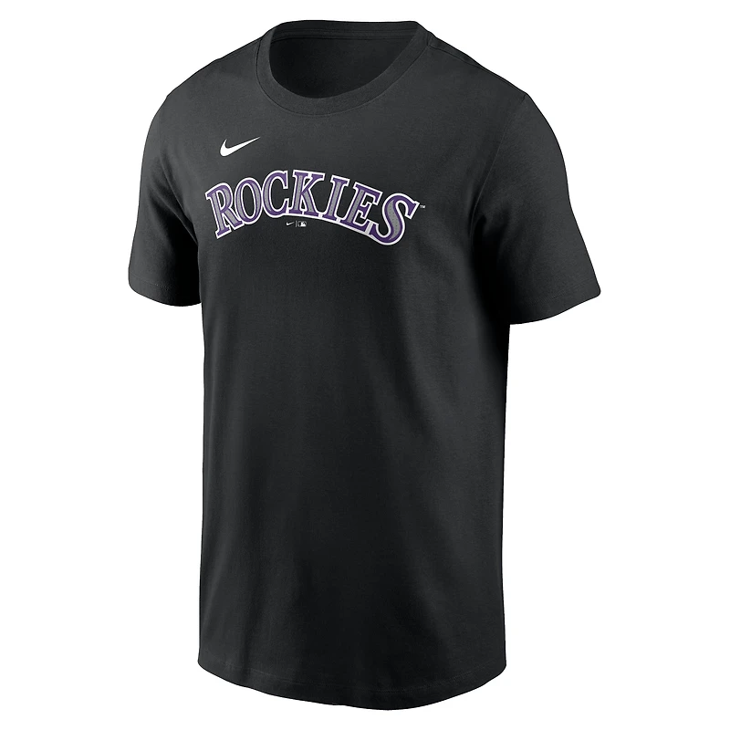 T-shirt Nike Kris Bryant pour homme, noir, Colorado Rockies Fuse, nom et numéro