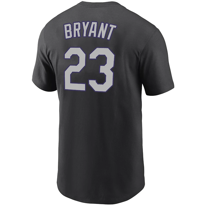 T-shirt avec nom et numéro Nike Kris Bryant Colorado Rockies pour homme, noir