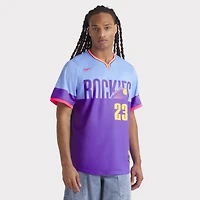 Maillot Nike Kris Bryant violet/bleu clair pour homme des Colorado Rockies 2025 City Connect Limited Player