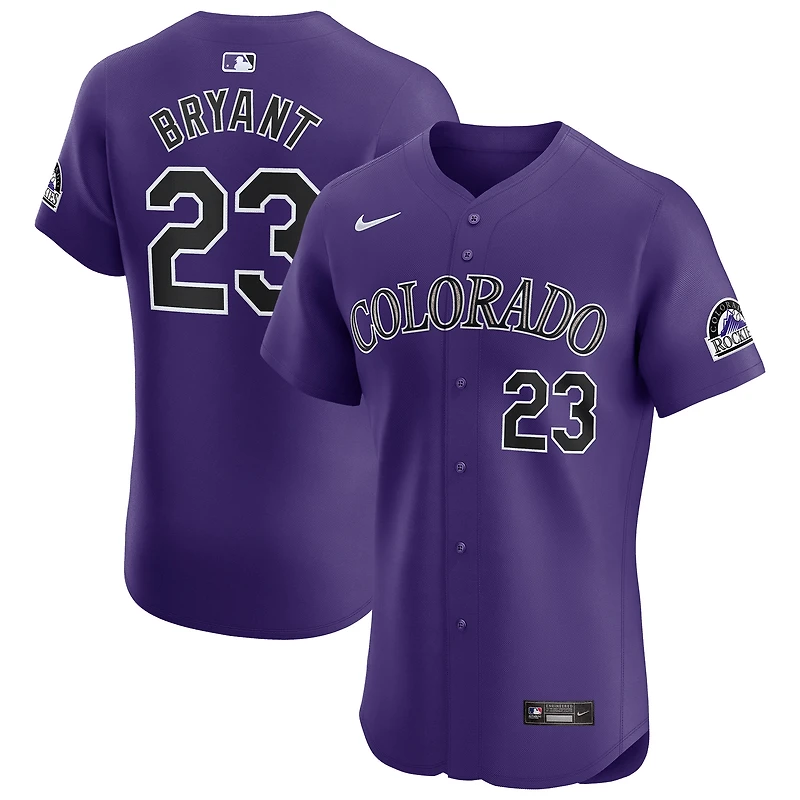 Maillot de joueur alternatif d'élite Nike Kris Bryant violet des Colorado Rockies pour homme