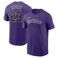 Men's Nike Kris Bryant Purple Colorado Rockies Fuse Name & Number T-Shirt