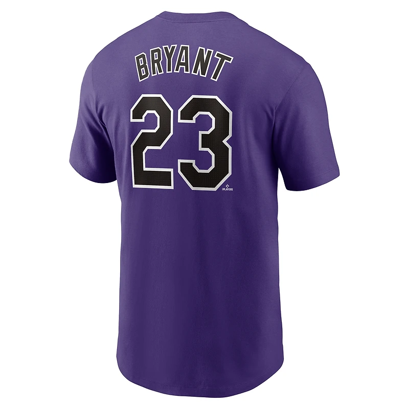 Men's Nike Kris Bryant Purple Colorado Rockies Fuse Name & Number T-Shirt
