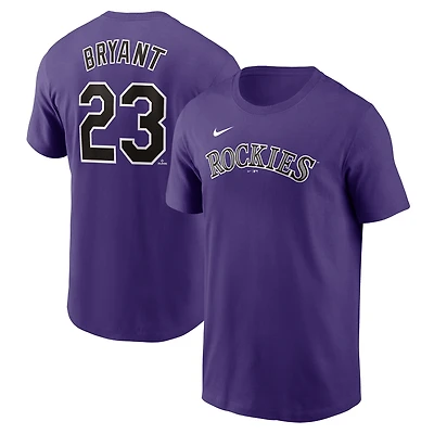 Men's Nike Kris Bryant Purple Colorado Rockies Fuse Name & Number T-Shirt