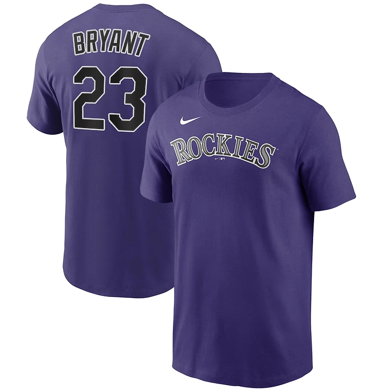 T-shirt Nike Kris Bryant violet avec nom et numéro des Rockies du Colorado pour homme