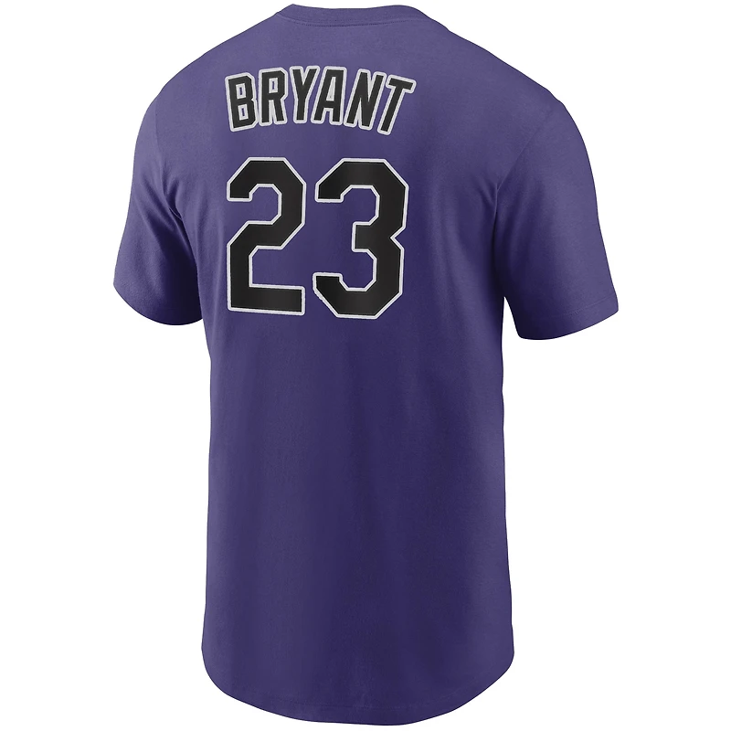 T-shirt Nike Kris Bryant violet avec nom et numéro des Rockies du Colorado pour homme