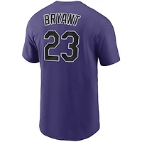 T-shirt Nike Kris Bryant violet avec nom et numéro des Rockies du Colorado pour homme