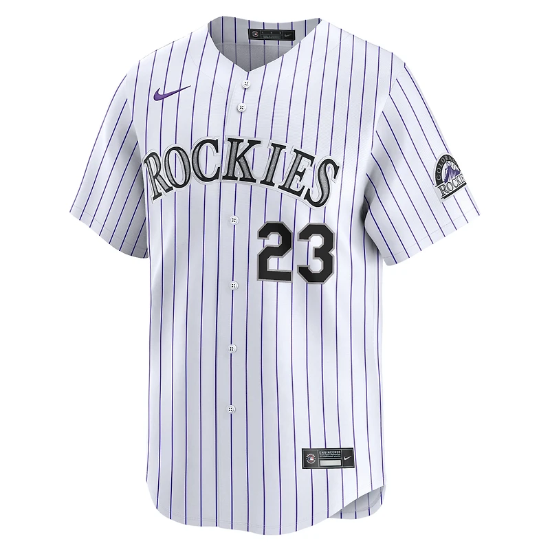Maillot Nike Kris Bryant pour homme, blanc, Colorado Rockies, domicile limité, joueur