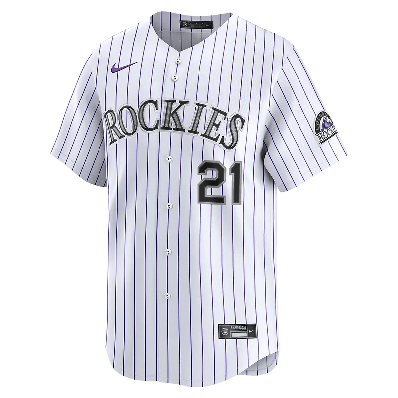 Maillot de joueur alternatif Nike Kyle Freeland blanc Colorado Rockies pour homme