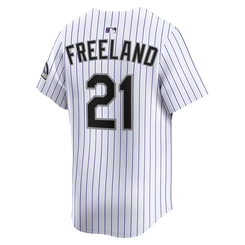 Men's Nike Kyle Freeland White Colorado Rockies Home Limited Player Jersey