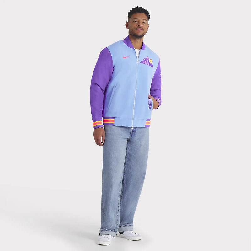 Men's Nike  Light Blue/Purple Colorado Rockies 2025 City Connect Authentic Collection Full-Zip Bomber Jacket