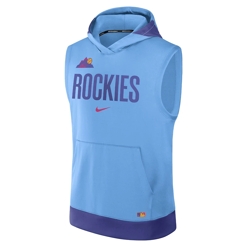 Men's Nike Light Blue Colorado Rockies 2025 City Connect Authentic Collection Dri-FIT Sleeveless Hoodie