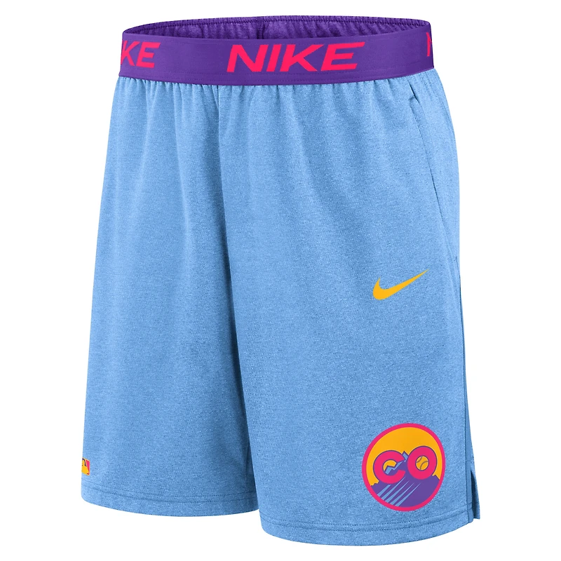 Men's Nike  Light Blue Colorado Rockies 2025 City Connect Authentic Collection Performance Knit Shorts