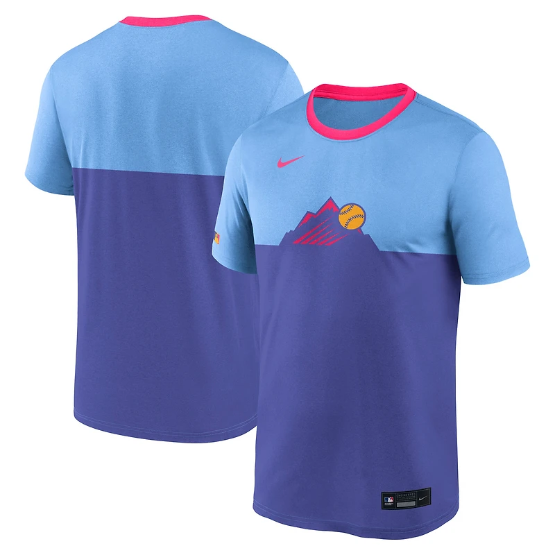 Men's Nike Light Blue Colorado Rockies Authentic Collection City Connect Velocity Dri-FIT T-Shirt