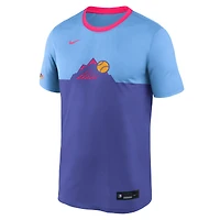 T-shirt Nike bleu clair Colorado Rockies Authentic Collection City Connect Velocity Dri-FIT pour homme