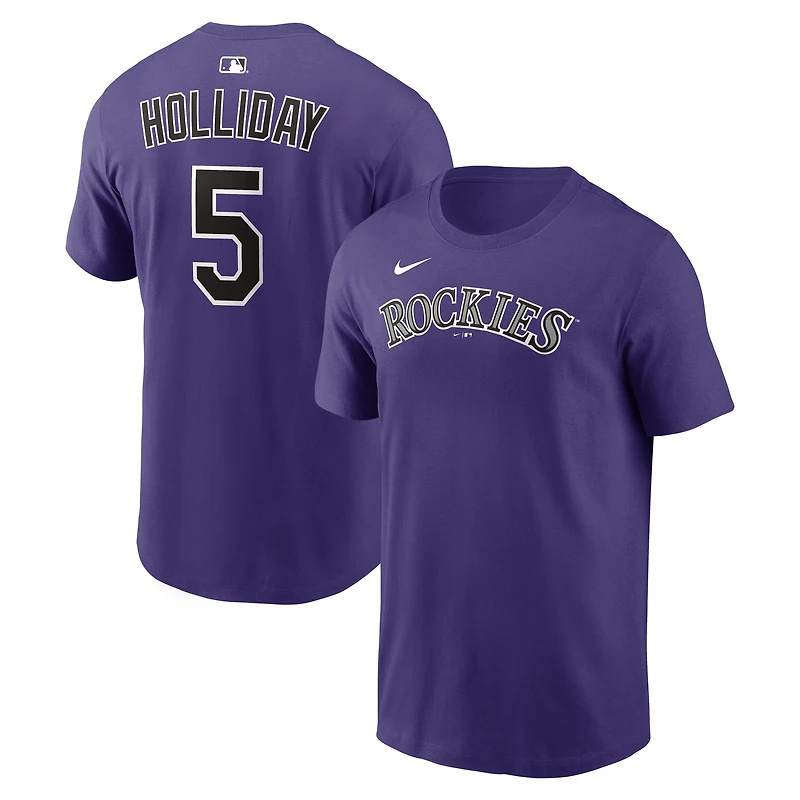 Men's Nike Matt Holliday Purple Colorado Rockies Cooperstown Collection Name & Number T-Shirt