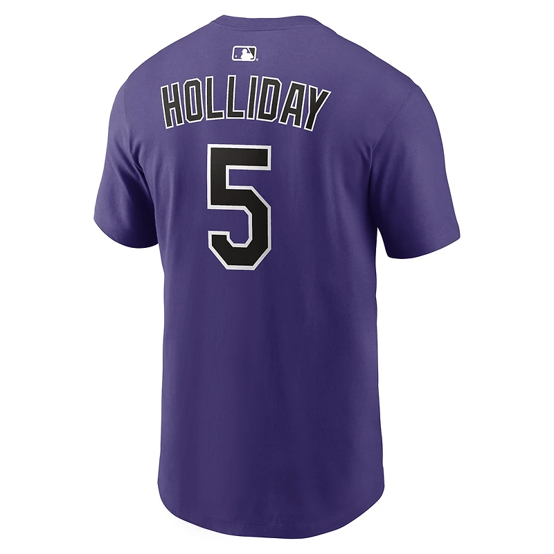 Men's Nike Matt Holliday Purple Colorado Rockies Cooperstown Collection Name & Number T-Shirt