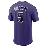 Men's Nike Matt Holliday Purple Colorado Rockies Cooperstown Collection Name & Number T-Shirt